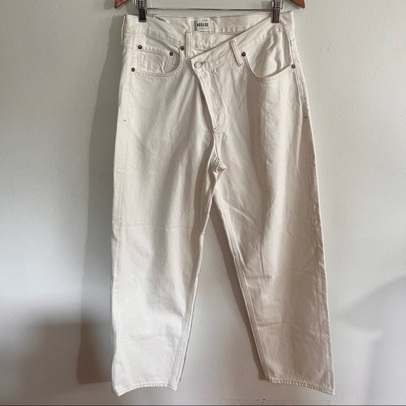 NEW Agolde Criss Cross Wide Leg Jeans in Paste - Picture 2 of 11